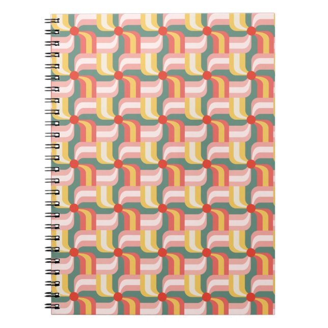 Cuaderno Tornillos geométricos coloreados abstractos (Frente)