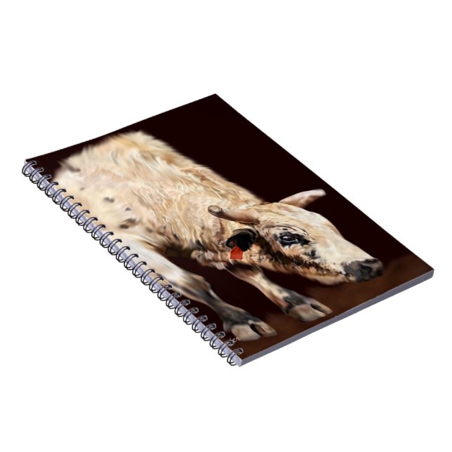 Cuaderno Toro de rodeo blanco montando (Lado Derecho)