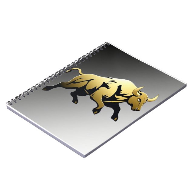Cuaderno Toro Dorado – Emblema de Fuerza y Prosperidad (Lado Izquierdo)