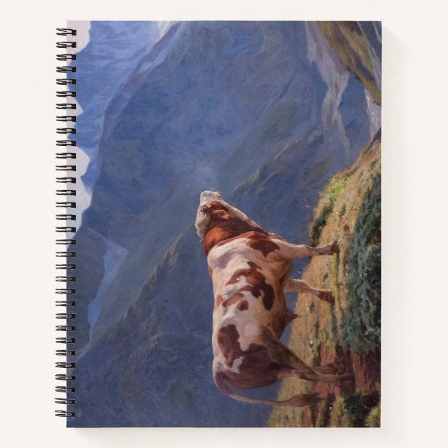 Cuaderno Toro en los Alpes (por Eugène Burnand) (Anverso)