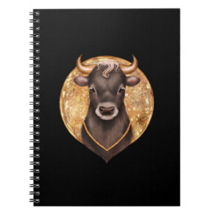 Cuaderno Toro negro con oro, toro lindo 2021, año del buey