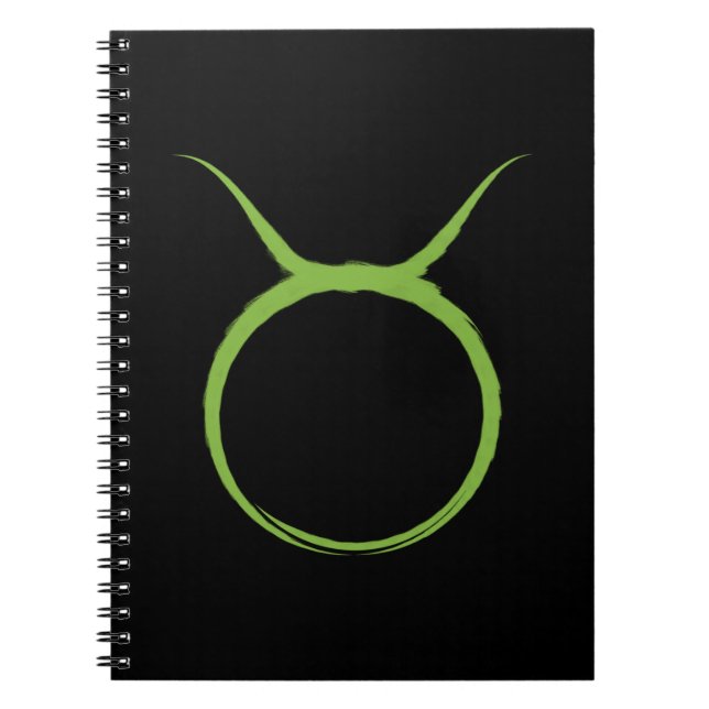 Cuaderno TORO Toro Verde Astrología Zodíaco Abril Mayo Sign (Frente)