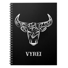 Cuaderno Toro tribal negro y blanco/Ox