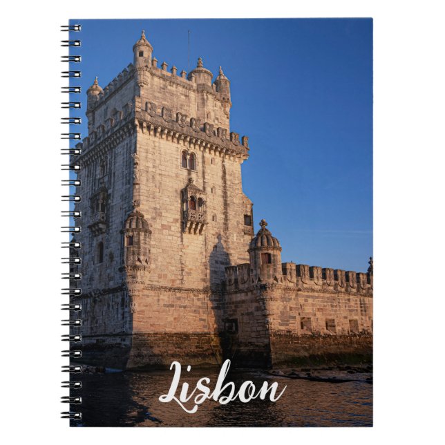 Cuaderno Torre Belem al atardecer en Lisboa, Portugal (Frente)