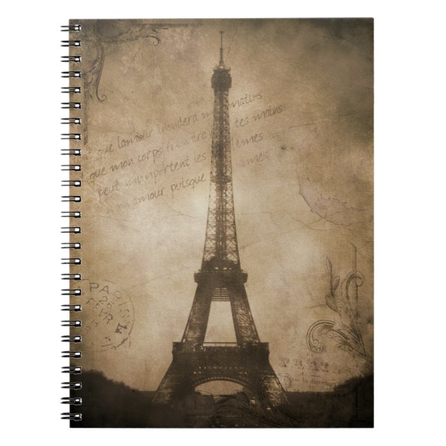 Cuaderno torre de eiffel vintage (Frente)