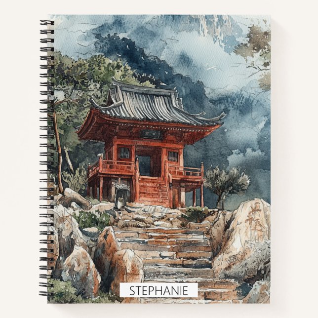 Cuaderno Torre de la Montaña Carmesí Tinta Lavada (2) (Anverso)
