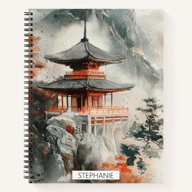 Cuaderno Torre de la Montaña Carmesí Tinta Lavada (3) (Anverso)