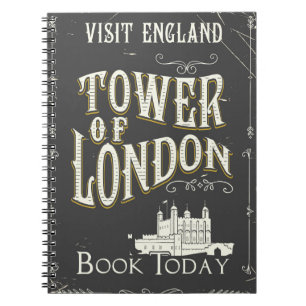 Cuaderno Torre de Londres Inglaterra cartel vintage