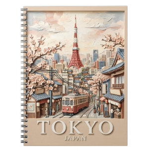 Cuaderno Torre de Tokio Paisaje Urbano Japonés Sakura Viaje