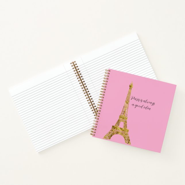 Cuaderno Torre Eiffel de Oro Rosa París es Siempre una Buen (Interior)
