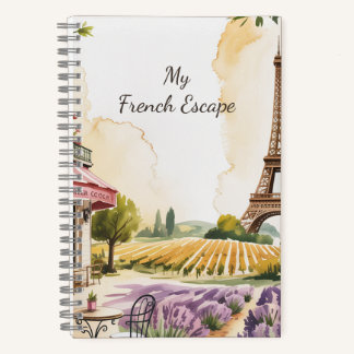 Cuaderno Torre Eiffel de París en acuarela personalizada