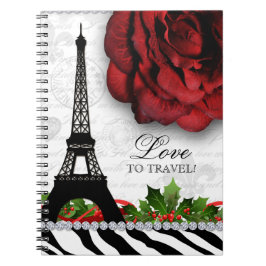 Cuaderno Torre Eiffel del diario del viaje del navidad de
