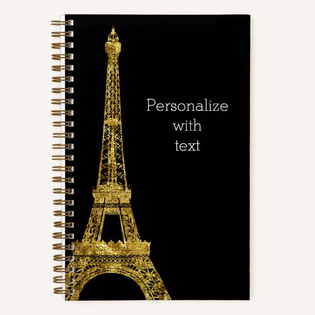 Cuaderno Torre Eiffel Glam Gold  (Anverso)