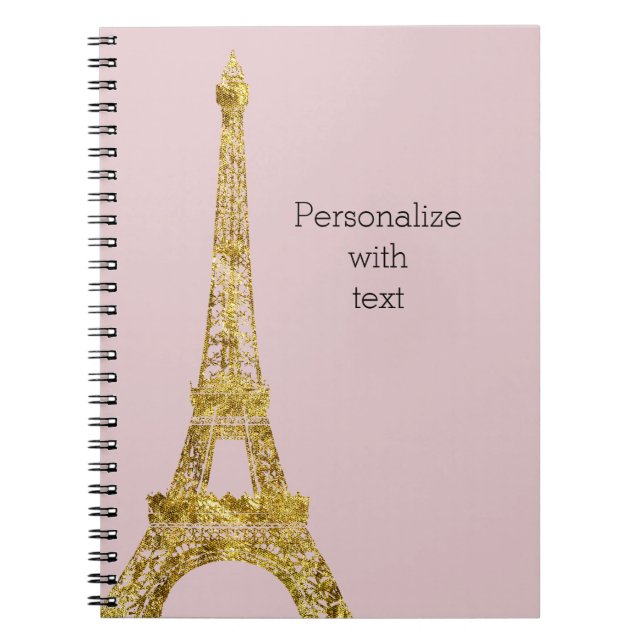 Cuaderno Torre Eiffel Glam Gold (Frente)