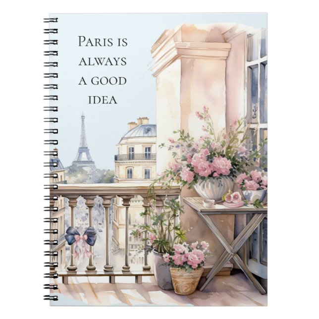 Cuaderno Torre Eiffel París Floral (Frente)