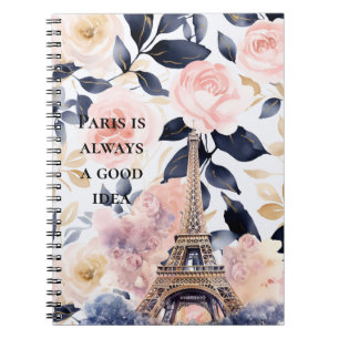 Cuaderno Torre Eiffel París Floral