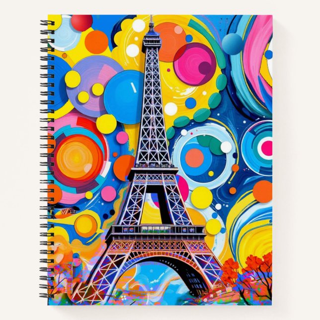 Cuaderno Torre Eiffel Pop Art (Anverso)