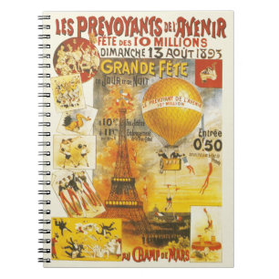 Cuaderno Torre Eiffel y globo antiguos