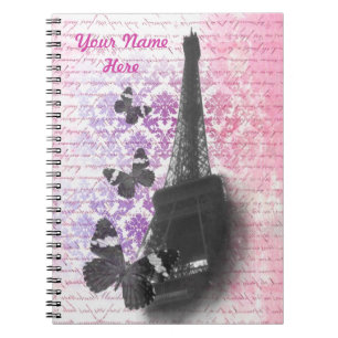 Cuaderno Torre Eiffel y mariposas