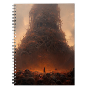 Cuaderno Torre Hecho De Huesos Oscuros Fantasía Arte