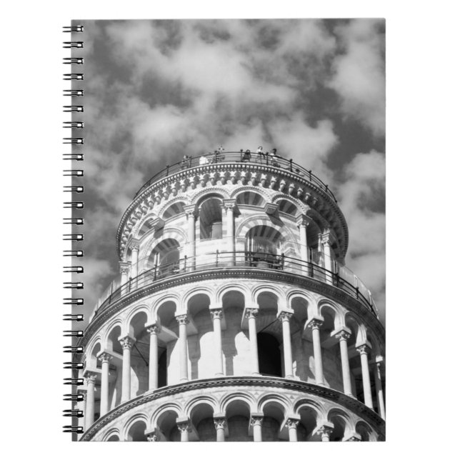 Cuaderno Torre inclinada de Pisa Italia Blanco Negro (Frente)