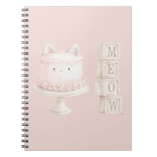Cuaderno Torta de Gatito Rosa Adorable Maullar