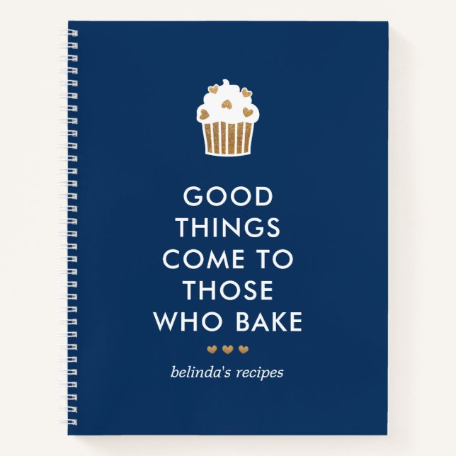 Cuaderno Torta de oro de imitación Blue Good Things Baking  (Anverso)