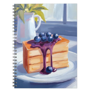 Cuaderno Torta De Postre De Pastelería De Arándanos Acuarel
