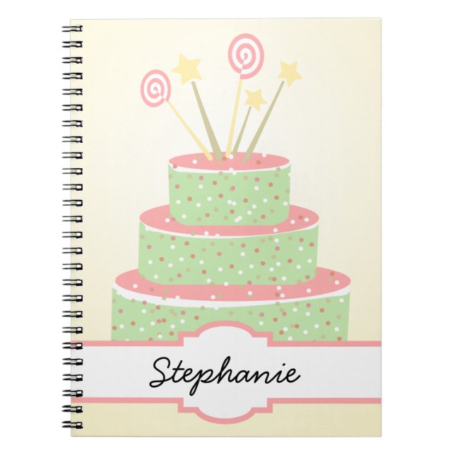 Cuaderno Torta del confeti • Torta de cumpleaños verde (Frente)