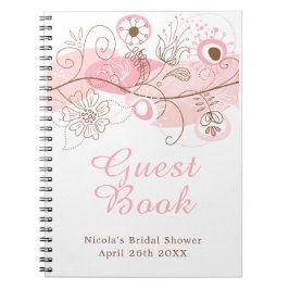 Cuaderno Torta nupcial de torsión floral rosa