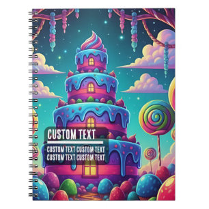 Cuaderno Torta por capas de fantasía de texto personalizado