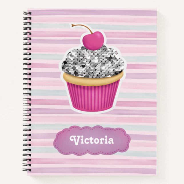 Cuaderno Torta rosa cúpula personalizada (Anverso)