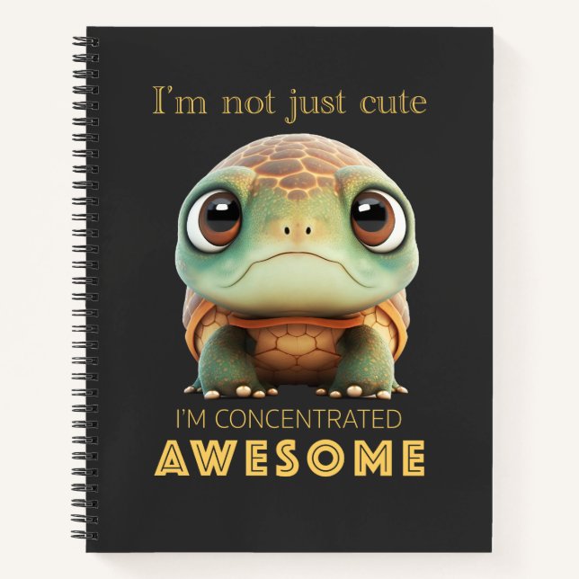 Cuaderno Tortuga concentrada asombrosamente dulce Adorable  (Anverso)