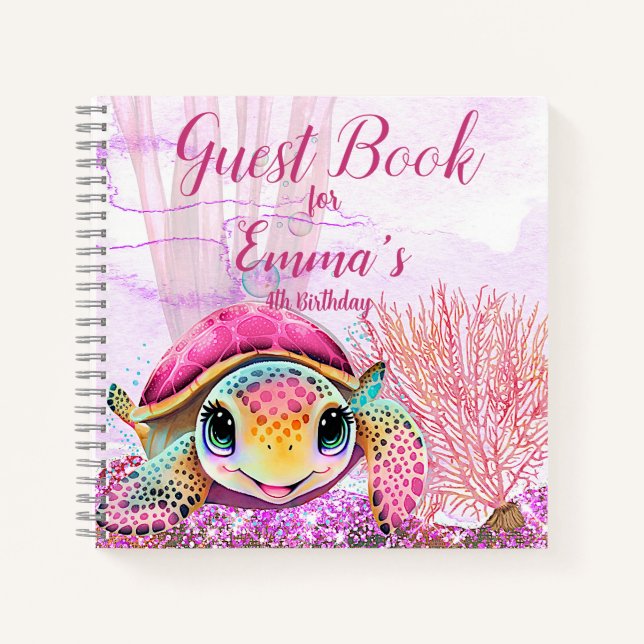 Cuaderno Tortuga, cuarto cumpleaños, bajo el mar (Anverso)