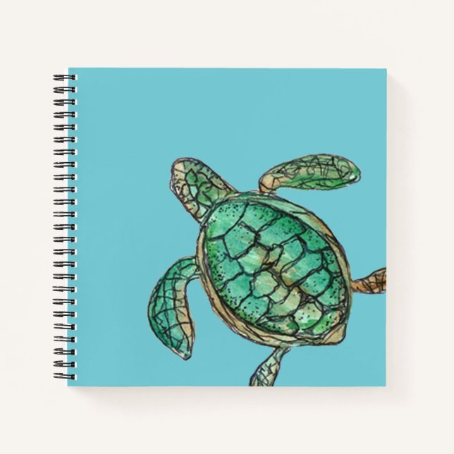 Cuaderno Tortuga de color azul (Anverso)