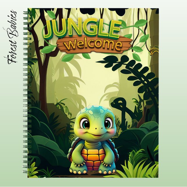 Cuaderno Tortuga Fun Box Tortuga Caprichoso Zoo Animal 🐢 (Cute Tortoise Stationery, Woodland Wildlife Box Turtle Cartoon Character, Jungle Welcome Notebook 🐢)