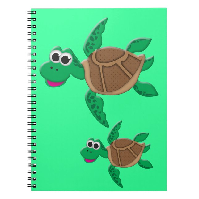 Cuaderno Tortuga linda del dibujo animado (Frente)