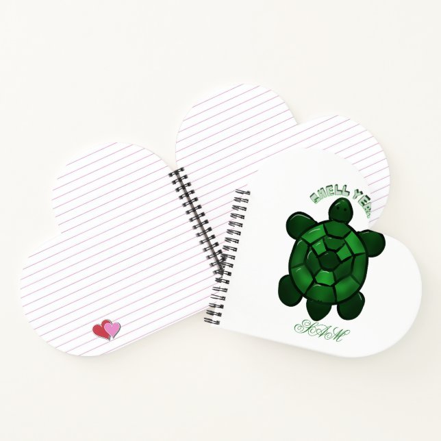 Cuaderno Tortuga linda personalizada y hecha a medida (Interior)