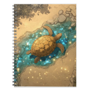 Cuaderno Tortuga mágica en corriente de chisporroteo