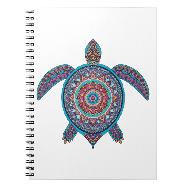 Cuaderno Tortuga Mandala — Calma Colorida (Frente)