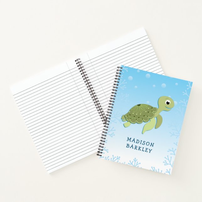 Cuaderno Tortuga Marina Animales Marinos Lindos para Niños (Interior)