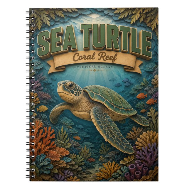 Cuaderno Tortuga Marina Arrecife de Coral POPCUT (Frente)