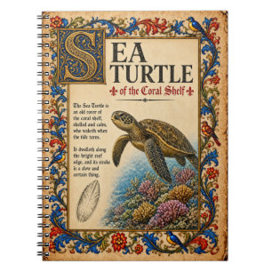 Cuaderno Tortuga marina, arte de bestiario medieval