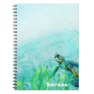Cuaderno Tortuga Marina Arte de Playa en el Océano Personal