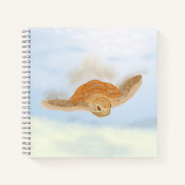 Cuaderno Tortuga marina bajo el agua.