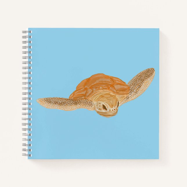 Cuaderno Tortuga marina bajo el agua - transparente.   (Anverso)