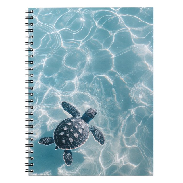 Cuaderno Tortuga marina de bebé en agua limpia (Frente)