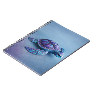 Cuaderno Tortuga Marina de Fantasía en Azul y Púrpura, Pací