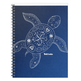 Cuaderno Tortuga Marina Hawaiana Blanca en Playa Tropical A