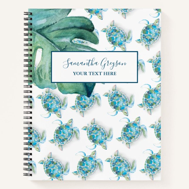 Cuaderno Tortuga marina personalizada (Anverso)
